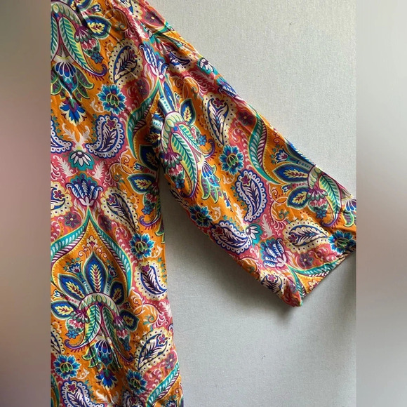 Zara Woman Paisley Silk Shift  Dress Sz M - Picture 4 of 9